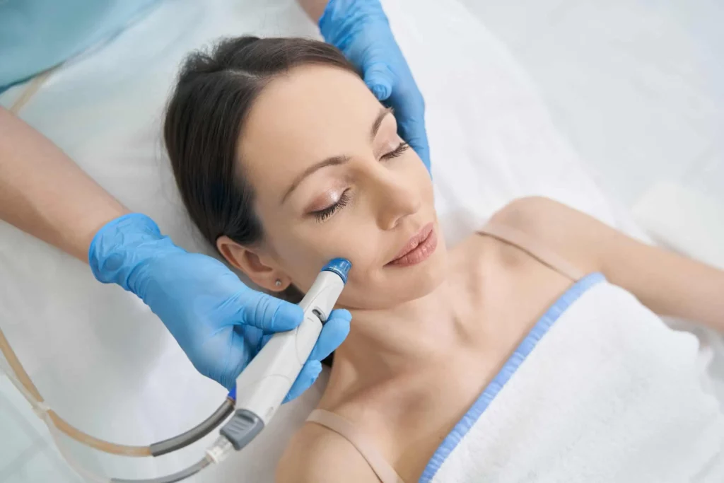 Lady getting Hydrafacial treatment at Divine MedSpa in Ormond Beach, FL