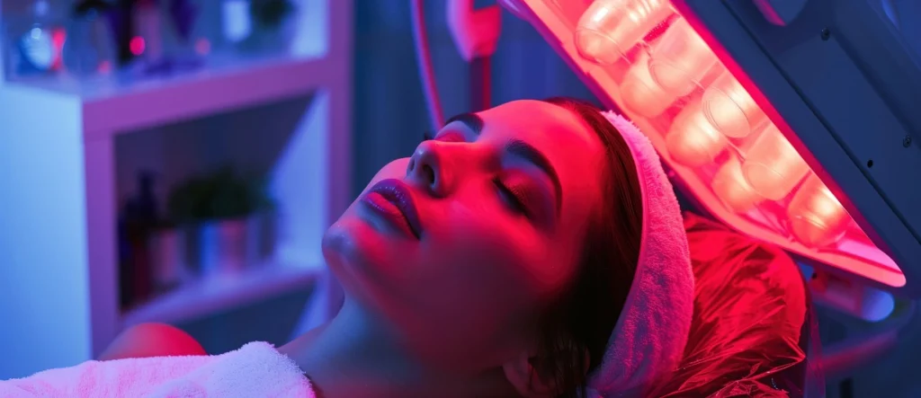 Woman recieving Red Light Therapy at Divine MedSpa | Ormond Beach, FL