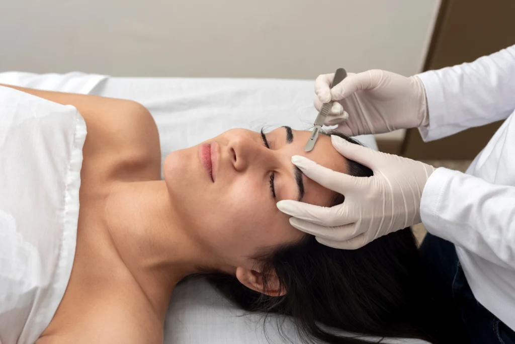 Girl getting Dermaplaning Facial at Divine MedSPa in Ormond Beach, FL