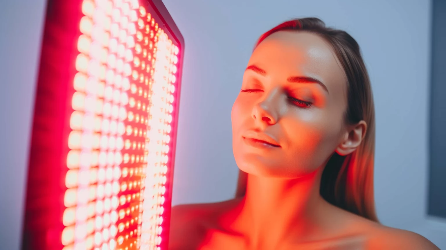 Woman Experiencing Red Light Therapy at Divine MedSpa in Ormond Beach