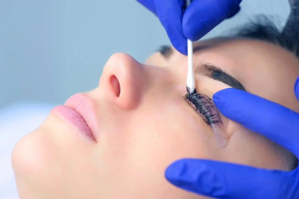 Lady Receiving Lash Lift Services in Ormond Beach at Divine Medspa