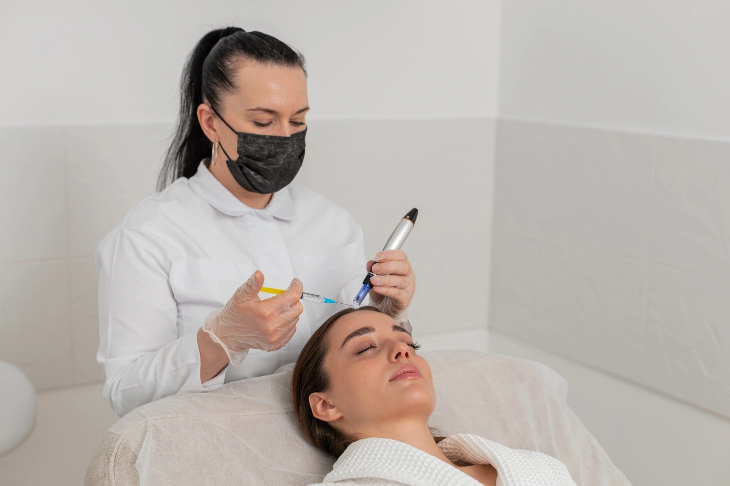 Women Receiving Exosome Therapy with Microneedling at Divine Laser in Ormond Beach, FL